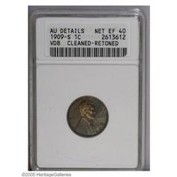 1909-S VDB 1C --Cleaned, Retoned--ANACS. AU Details, Ne 1909-S VDB[1C]--Cleaned, Retoned--ANACS. AU 