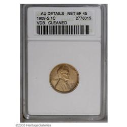 1909-S VDB 1C --Cleaned--ANACS. AU Details, Net XF45. A 1909-S VDB[1C]--Cleaned--ANACS. AU Details, 
