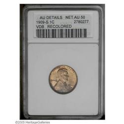 1909-S VDB 1C --Recolored--ANACS. AU Details, Net AU50. 1909-S VDB[1C]--Recolored--ANACS. AU Details