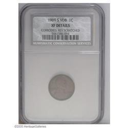 1909-S VDB 1C --Corroded, Reverse Scratched--NCS. XF De 1909-S VDB[1C]--Corroded, Reverse Scratched-