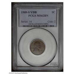 1909-S VDB 1C MS62 Brown PCGS. A smooth chocolate-brow 1909-S VDB[1C] MS62 Brown PCGS.