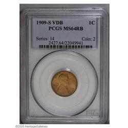 1909-S VDB 1C MS64 Red and Brown PCGS. An eminently co 1909-S VDB[1C] MS64 Red and Brown PCGS.