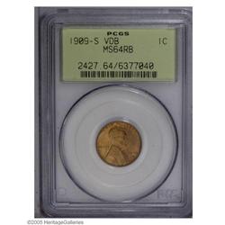 1909-S VDB 1C MS64 Red and Brown PCGS. Yellow-gold col 1909-S VDB[1C] MS64 Red and Brown PCGS.