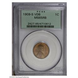 1909-S VDB 1C MS65 Red and Brown PCGS. A rich, orange- 1909-S VDB[1C] MS65 Red and Brown PCGS.
