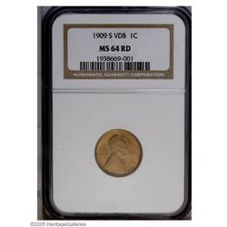 1909-S VDB 1C MS64 Red NGC. Subtle orange-gold and oli 1909-S VDB[1C] MS64 Red NGC.