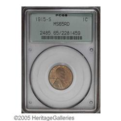 1915-S 1C MS65 Red PCGS. The strike is pleasing, since 1915-S[1C] MS65 Red PCGS.