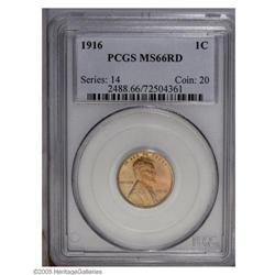 1916 1C MS66 Red PCGS. Sharply struck with full scinti 1916[1C] MS66 Red PCGS.