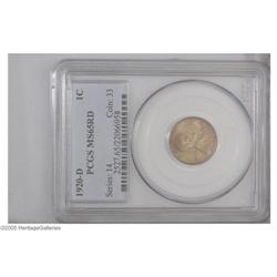 1920-D 1C MS65 Red PCGS. Crisply struck for the issue, 1920-D[1C] MS65 Red PCGS.