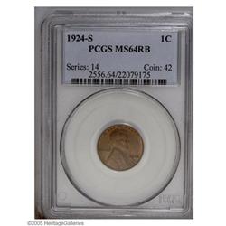 1924-S 1C MS64 Red and Brown PCGS. The design elements 1924-S[1C] MS64 Red and Brown PCGS.