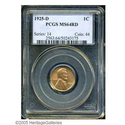 1925-D 1C MS64 Red PCGS. The glossy golden-tan surface 1925-D[1C] MS64 Red PCGS.