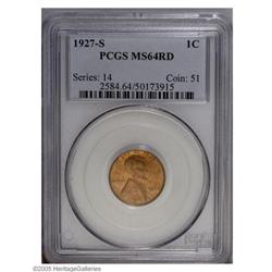 1927-S 1C MS64 Red PCGS. The 1927-S is a very scarce a 1927-S[1C] MS64 Red PCGS.