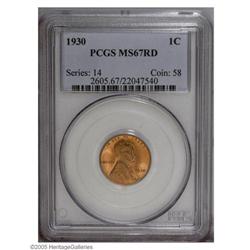 1930 1C MS67 Red PCGS. A magnificent Superb Gem, sharp 1930[1C] MS67 Red PCGS.