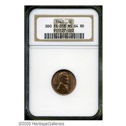 1941 1C Doubled Die Obverse MS64 Red NGC. FS-018. Doub 1941[1C] Doubled Die Obverse MS64 Red NGC.