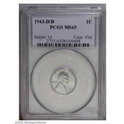 1943-D/D 1C MS65 PCGS. A razor-sharp strike and strong 1943-D/D[1C] MS65 PCGS.