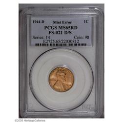 1944-D/S 1C MS65 Red PCGS. FS-021. The fringes of the 1944-D/S[1C] MS65 Red PCGS.