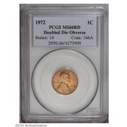 1972/72 1C Doubled Die MS66 Red PCGS. FS-033.3. Di 1972/72[1C] Doubled Die MS66 Red PCGS.