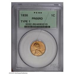 1936 1C Type One--Satin Finish PR66 Red PCGS. Well str 1936[1C] Type One--Satin Finish PR66 Red PCGS