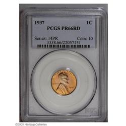 1937 1C PR66 Red PCGS. Attractive coppery-gold surface 1937[1C] PR66 Red PCGS.