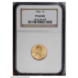 1942 1C PR66 Red NGC. Well struck with golden-orange p 1942[1C] PR66 Red NGC.