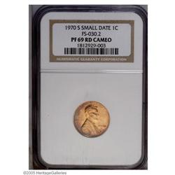 1970-S 1C Small Date PR69 Red Cameo NGC. FS-030.2. Mor 1970-S[1C] Small Date PR69 Red Cameo NGC.