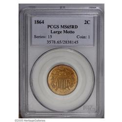 1864 2C Large Motto MS65 Red PCGS. A bold striking wit 1864[2C] Large Motto MS65 Red PCGS.