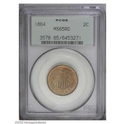1864 2C Large Motto MS65 Red PCGS. Numerous die cracks 1864[2C] Large Motto MS65 Red PCGS.