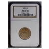 Image 1 : 1869 2C MS65 Red and Brown NGC. Well struck with rich 1869[2C] MS65 Red and Brown NGC.