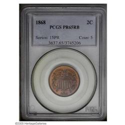 1868 2C PR65 Red and Brown PCGS. A mix of crimson, ora 1868[2C] PR65 Red and Brown PCGS.