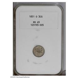 1851-O 3CS MS65 NGC. Original freckles of russet and o 1851-O[3CS] MS65 NGC.