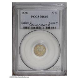 1858 3CS MS66 PCGS. The most available year of the Typ 1858[3CS] MS66 PCGS.