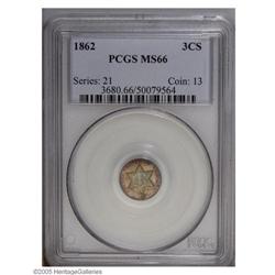 1862 3CS MS66 PCGS. A beautiful, blatantly original ex 1862[3CS] MS66 PCGS.