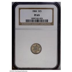 1866 3CS PR65 NGC. Well preserved proof surfaces are o 1866[3CS] PR65 NGC.