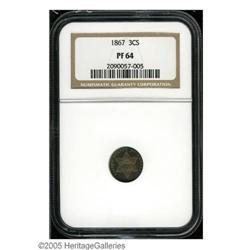 1867 3CS PR64 NGC. A wholly original, near-Gem spe 1867[3CS] PR64 NGC.