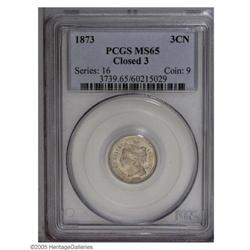 1873 3CN Closed 3 MS65 PCGS. Bright lustrous surfaces 1873[3CN] Closed 3 MS65 PCGS.