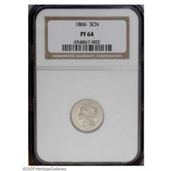 1866 3CN PR64 NGC. Light steel-blue and chestnut color 1866[3CN] PR64 NGC.