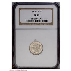 1879 3CN PR65 NGC. An attractive coin, moderately refl 1879[3CN] PR65 NGC.