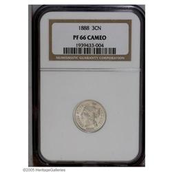 1888 3CN PR66 Cameo NGC. A gorgeous snow-white premium 1888[3CN] PR66 Cameo NGC.