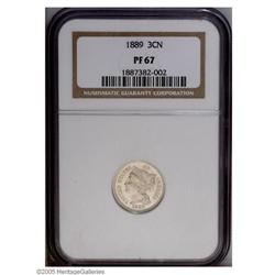 1889 3CN PR67 NGC. Fully struck, untoned, and pristine 1889[3CN] PR67 NGC.