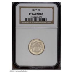 1877 5C PR66 Cameo NGC. Crisply struck throughout and 1877[5C] PR66 Cameo NGC.