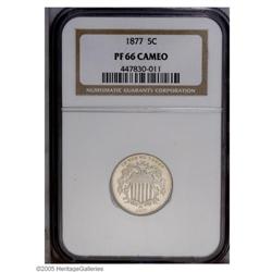 1877 5C PR66 Cameo NGC. Deeply mirrored fields and a c 1877[5C] PR66 Cameo NGC.