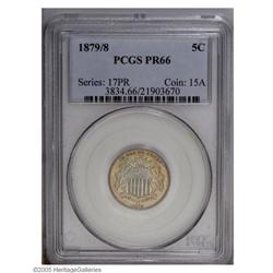 1879/8 5C PR66 PCGS. The familiar curve of an underdig 1879/8[5C] PR66 PCGS.