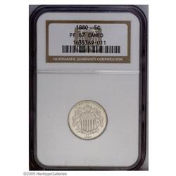 1880 5C PR67 Cameo NGC. An exceptional speciment with 1880[5C] PR67 Cameo NGC.