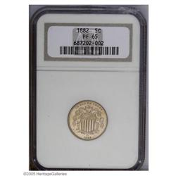 1882 5C PR65 NGC. Deeply mirrored, and impressively so 1882[5C] PR65 NGC.