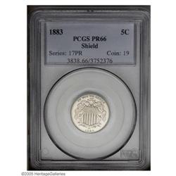 1883 5C PR66 PCGS. Bright luminous surfaces are virtua 1883[5C] PR66 PCGS.