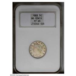 1883 5C No Cents PR65 NGC. Pastel multicolored toning 1883[5C] No Cents PR65 NGC.