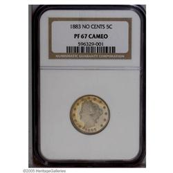 1883 5C No Cents PR67 Cameo NGC. Business strike No Ce 1883[5C] No Cents PR67 Cameo NGC.