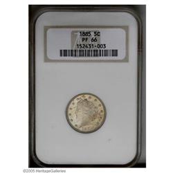 1885 5C PR66 NGC. Fully struck and nicely toned with g 1885[5C] PR66 NGC.