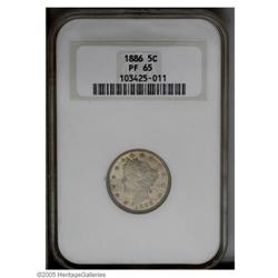 1886 5C PR65 NGC. Breen-2542, "very scarce." The 86 in 1886[5C] PR65 NGC.