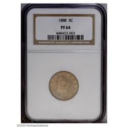 1888 5C PR64 NGC. A seemingly premium quality near-Gem 1888[5C] PR64 NGC.