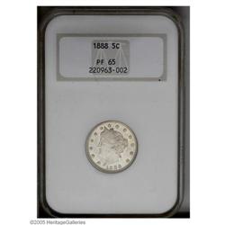 1888 5C PR65 NGC. Bright proof surfaces display wisps 1888[5C] PR65 NGC.